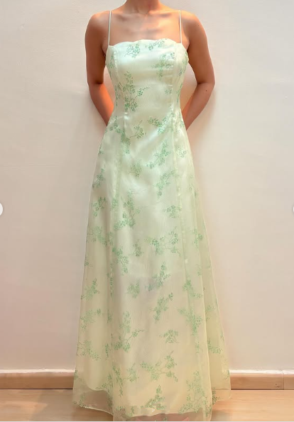 Pretty Light Green Tulle Sequins Party Dress A Line Evening Gown