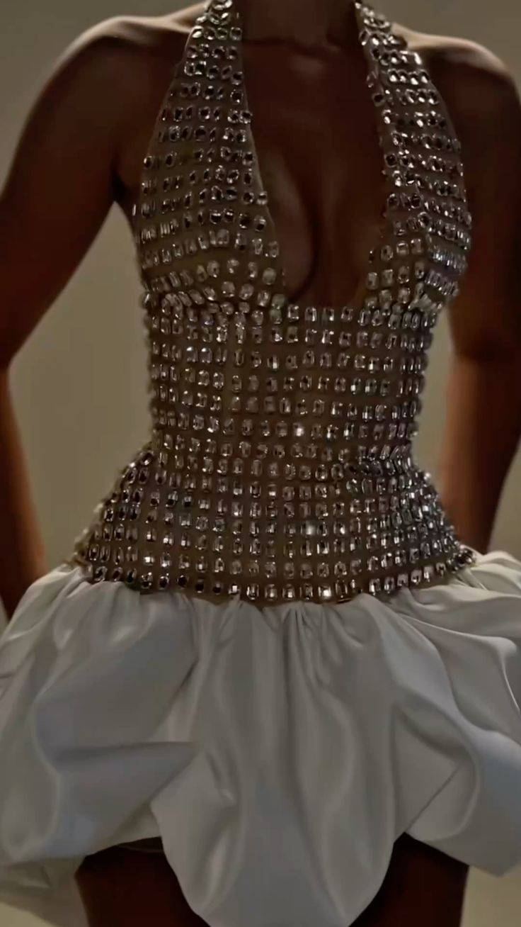 Gorgeous V Neck Halter White Satin Beaded Short 8th Grade Homecoming Dress Sexy Cocktail Dress