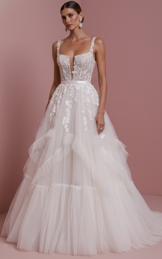 Ivory White Wedding Dress Lace Victorian Long Traditional Gown