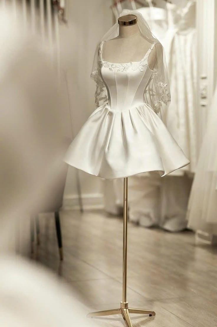 Classy Satin Appliques A Line Short White Homecoming Dress Formal Birthday Outfits