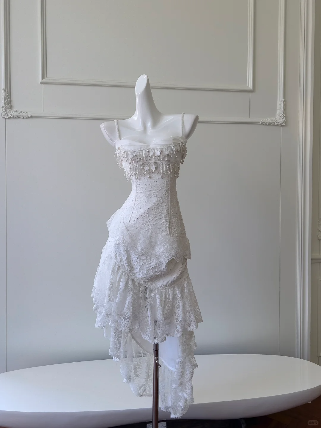 Classy Spaghetti Straps Lace Party Dress White Vacation Dress