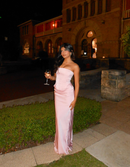 Classy Pink Strapless Satin Mermaid Bridesmaid Dress Long Wedding Guest Dress