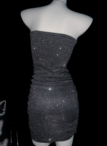 Simple Strapless Silver Sheath Short Homecoming Dress Cocktail Dress
