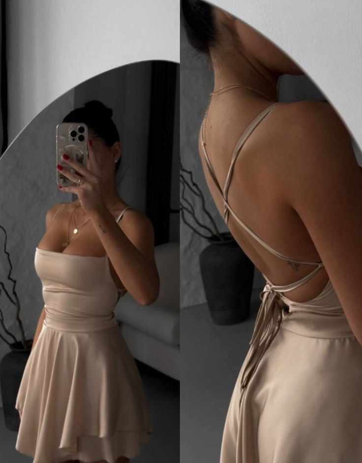 Sexy White Spaghetti Straps Backless Short Cocktail Dress Formal 7th Grade Homecoming Dress