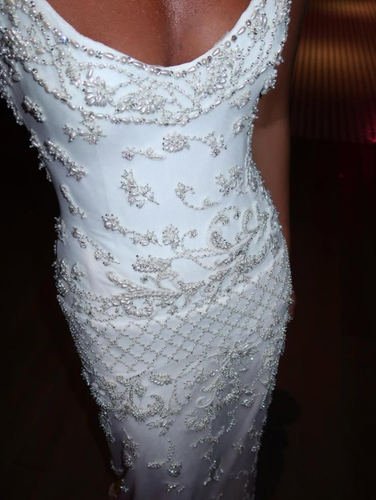 Elegant Spaghetti Straps Satin Tulle Beaded Long Party Dress Evening Dress