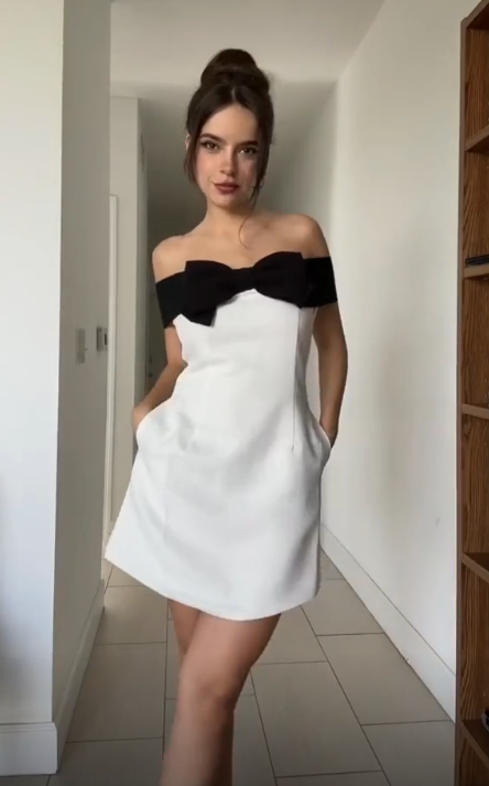 Cute Off The Shoulder A Line Homecoming Dress White Cocktail Dress