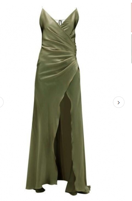 Spaghetti Straps Mermaid Olive Green Prom Dresses With Split