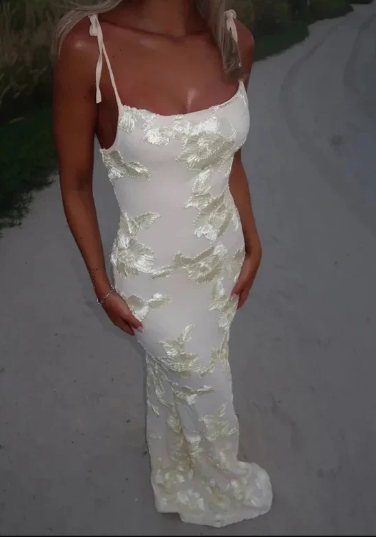 Chic Spaghetti Straps Blue Mermaid Prom Dress Long Evening Dress
