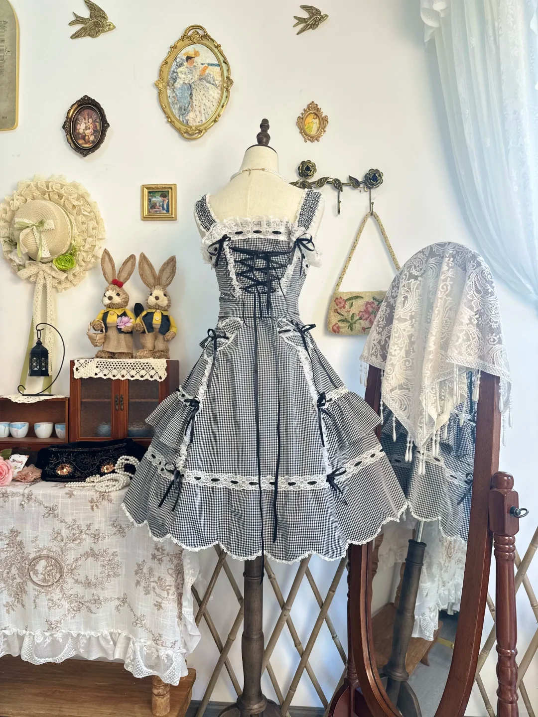 Cute Gray Lace Satin A Line Short Prom Dress Formal Homecoming Dress