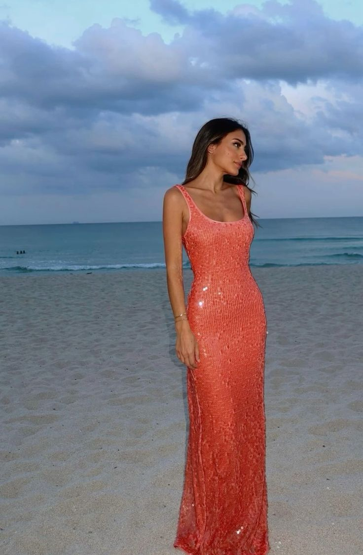 Elegant Sheath Sequins Evening Dress Long Prom Dress