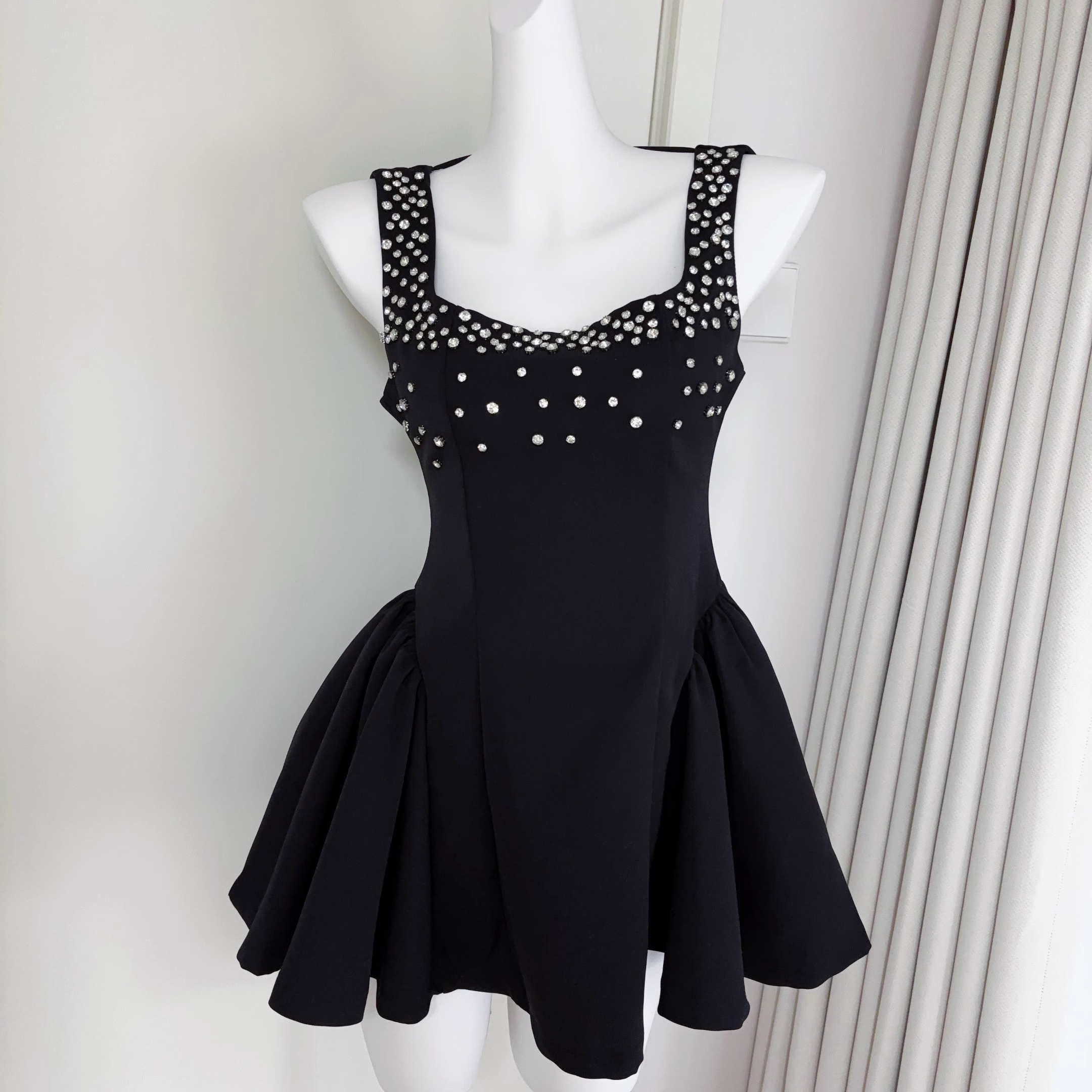 Black A Line Sleeveless Short Birthday Dress Cocktail Dress