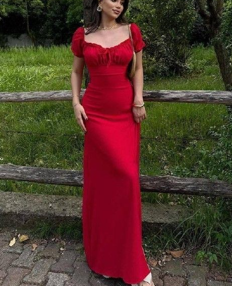 Elegant Red Sweetheart Neck Long Prom Dress Sheath Party Evening Dress