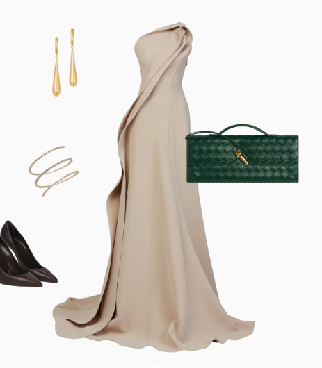 Beautiful Mermaid One Shoulder Champagne Long Satin Party Dresses Prom Dress