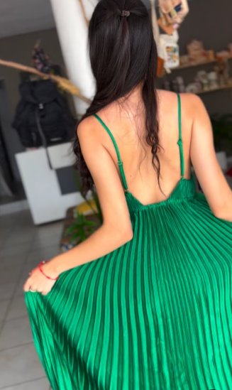 Simple Green V Neck Pleated Party Evening Dress,A Line Prom Dress