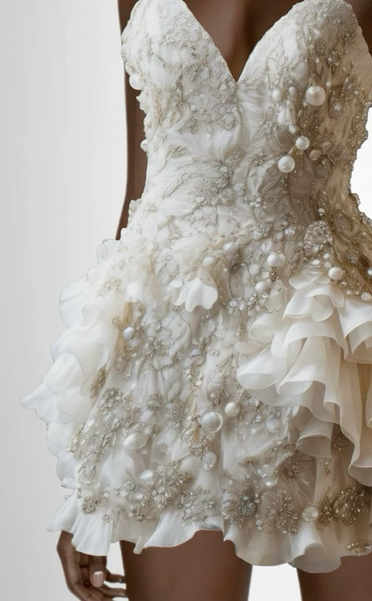 Pretty White Chiffon Beaded A Line Short Formal Homecoming Dress Birthday Outfits