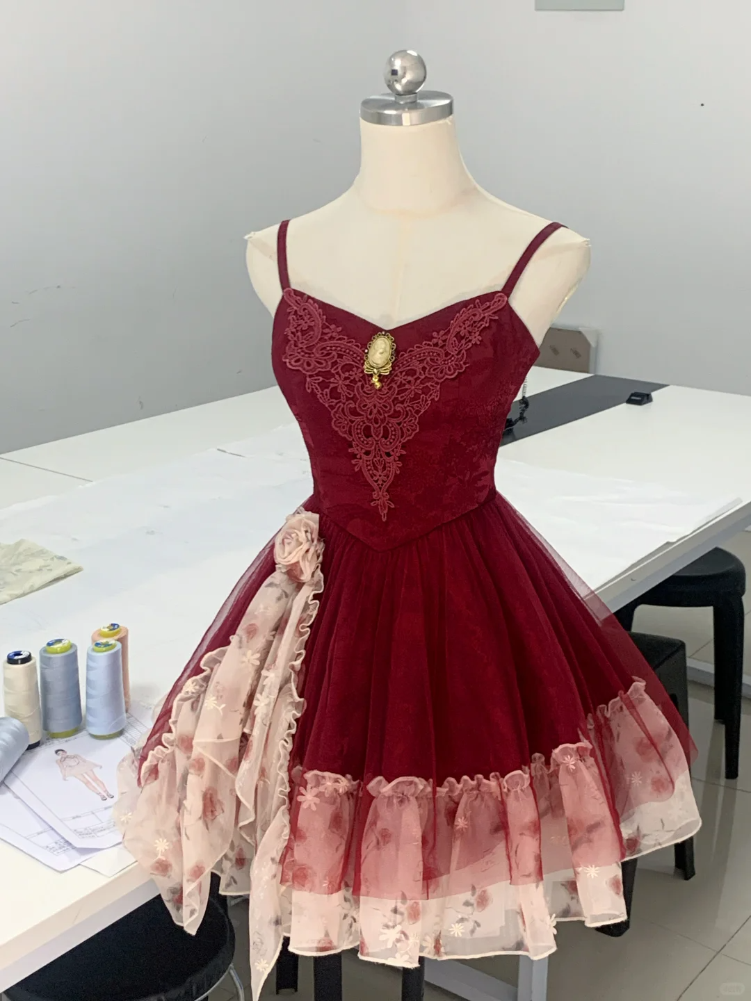 Pretty Red Spaghetti Straps Satin Tulle Short Birthday Outfits 6th Grade Homecoming Dress