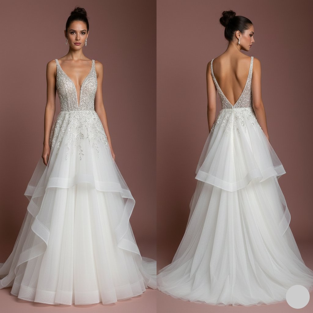 Long Detachable Train Wedding Dress 2-in-1 Lace Mermaid
