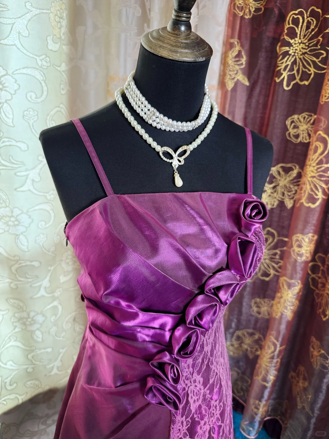 Charming Purple Satin Lace Short Prom Dress Formal Graduation Homecoming Dress
