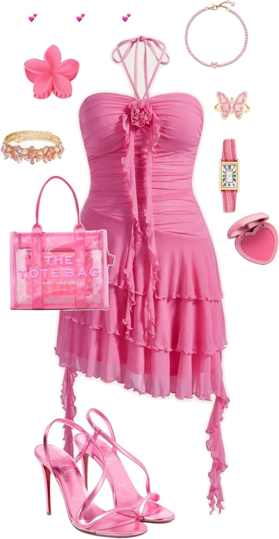 Cute Halter Pink Chiffon Ruffles Layered Short Graduation Homecoming Dress Formal 21st Birthday Outfits