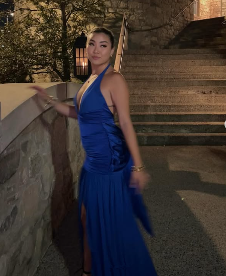Sexy Royal Blue Halter Slit Satin Prom Dress Party Gown