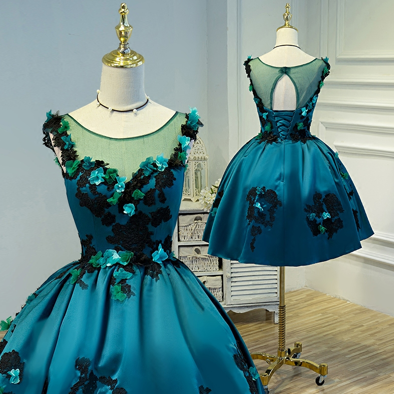A-line V Neck Short Homecoming Dress
