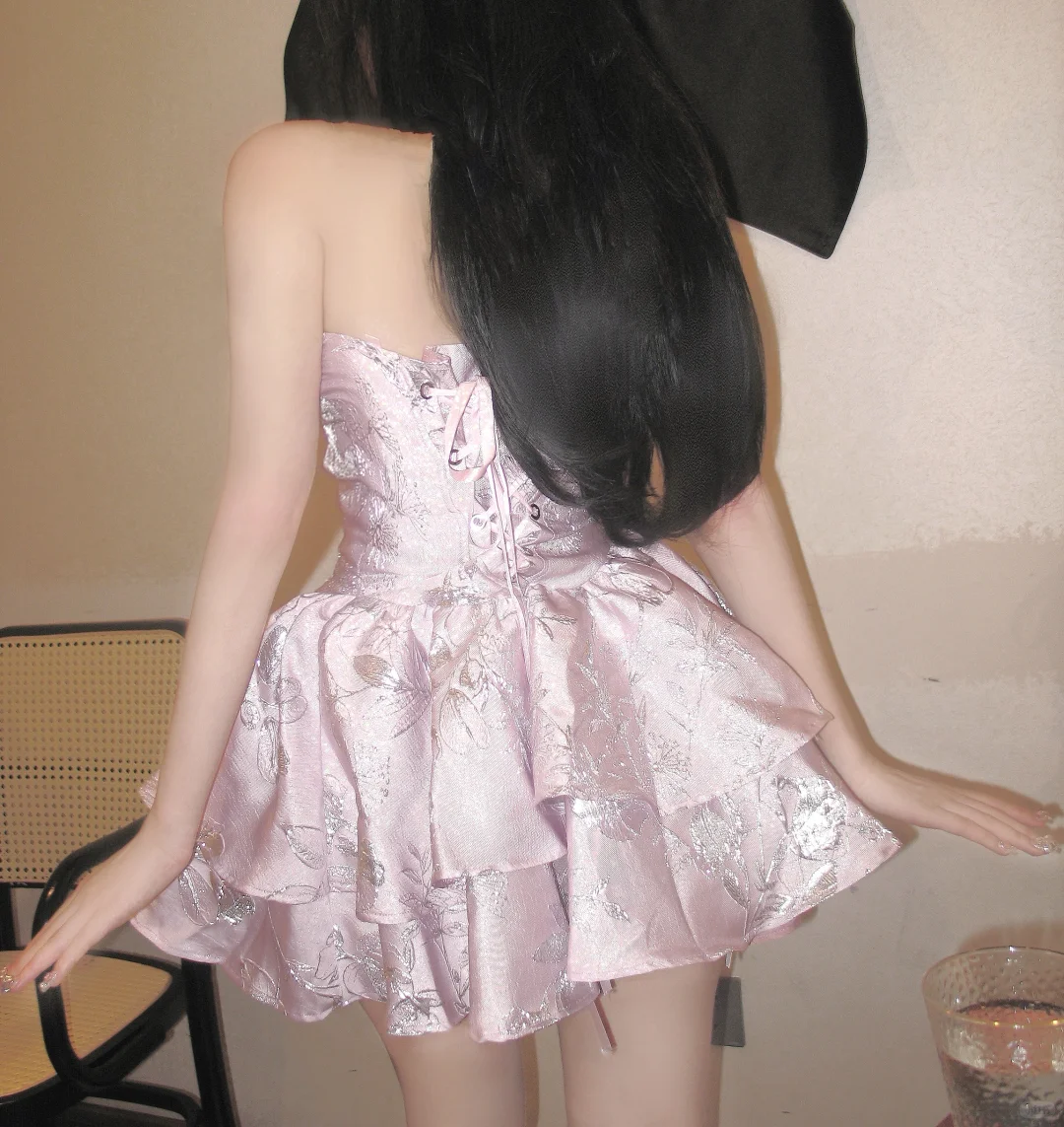 Sweet Satin A Line Print Floral Homecoming Dress Pink Birthday Dress Cocktail Dress