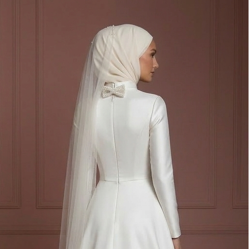 Modern Muslim Hijab Bridal Wedding Dress Elegant Bridal Style Muslim