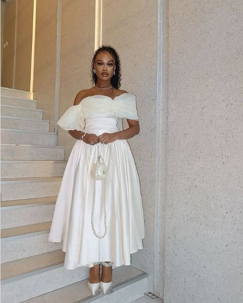 Chic Off Shoulder Satin Tulle Evening Prom Dress