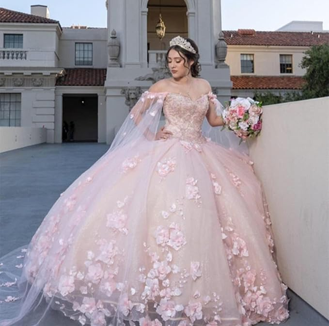 Elegant Pink Wedding dress Evening Dress, Pink Ball Gown