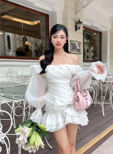 Pretty Off The Shoulder Ruffle Short Prom Dress Lavender Formal Birthday Outfits Homecoming Dress