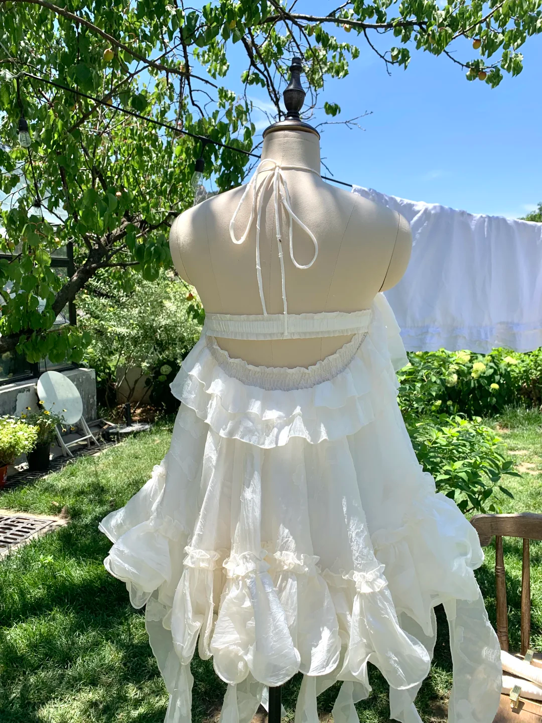 Classy Halter Chiffon White Short Party Dress Formal Homecoming Dress Birthday Outfits