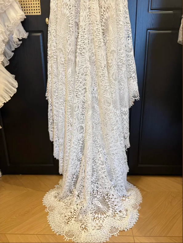 Retro Lace Sleeveless Mermaid Long Wedding Dress White Bridal Dresses