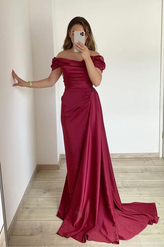 Strapless Off-The-Shoulder Mermaid Prom Dress With Ruffles