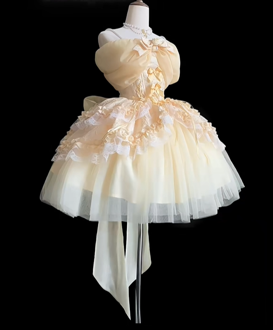 Cute Yellow Spaghetti Straps Short Birthday Outfits Off The Shoulder Graduation Homecoming Dress