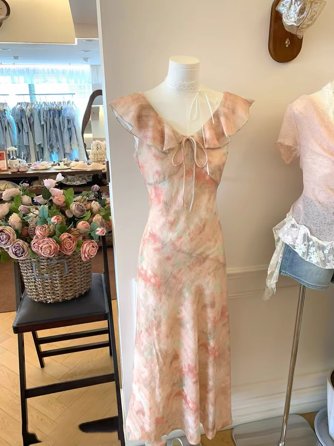 Pink Ruffle A Line Vacation Dress Birthday Party Dress