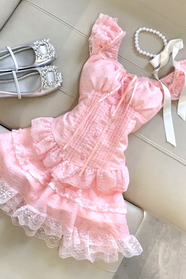 Cute Pink Lace Ruffle Short A Line Homecoming Dress 16th Birthday Outfits