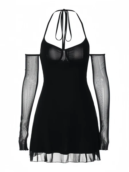 Sexy Halter Neck Off The Shoulder Black Sheath Cocktail Dress Short Party Dress Homecoming Dress