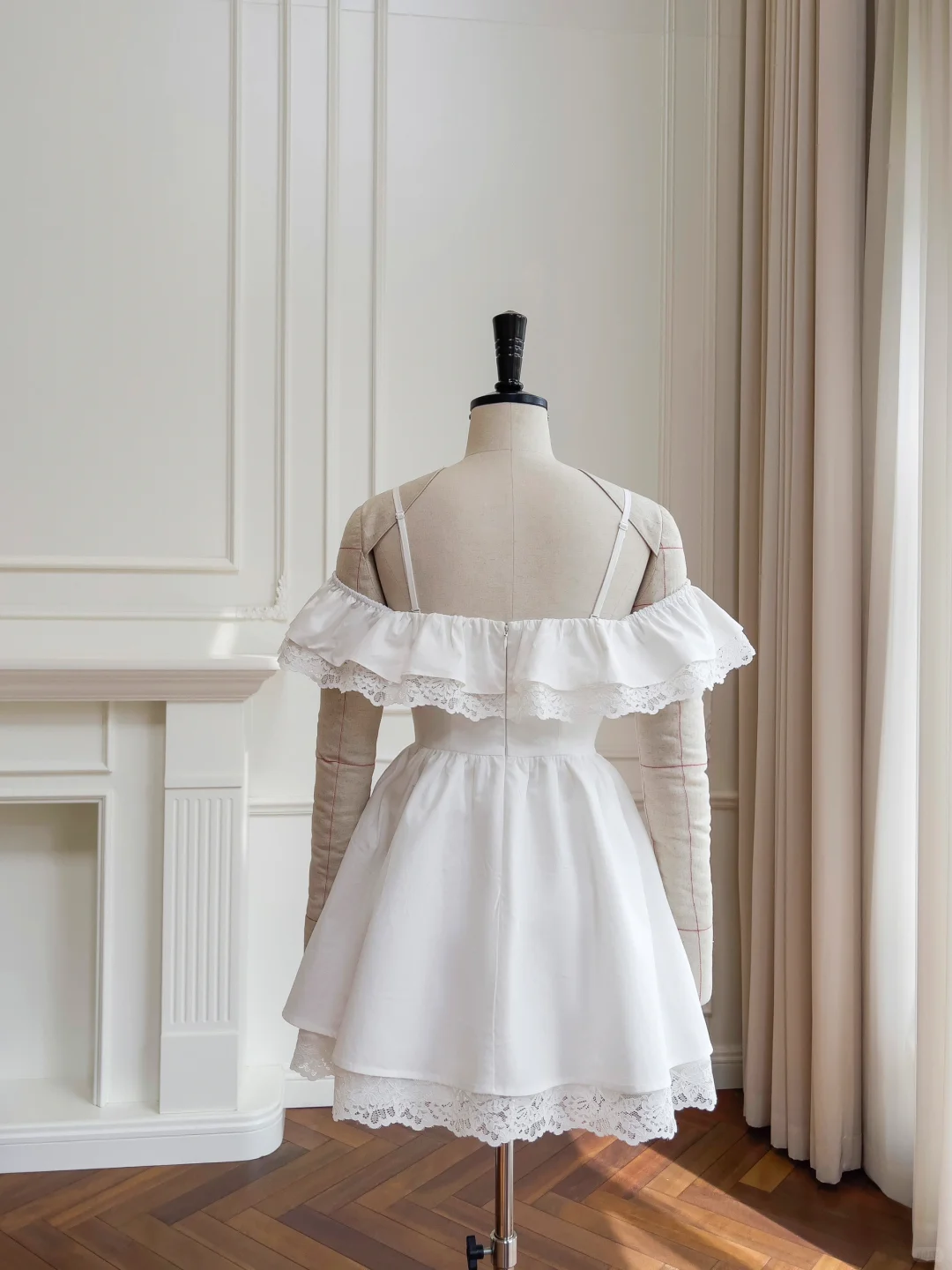 Elegant Off The Shoulder Satin A Line Homecoming Dress White Short Party Dress