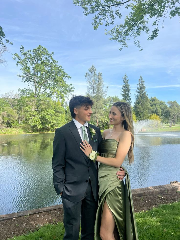 Green Strapless Slit Evening Dress Sexy Long Prom Dress