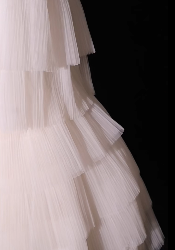 Classy White Strapless Tulle Pleated Layered A Line Birthday Outfits Short Graduation Homecoming Dress