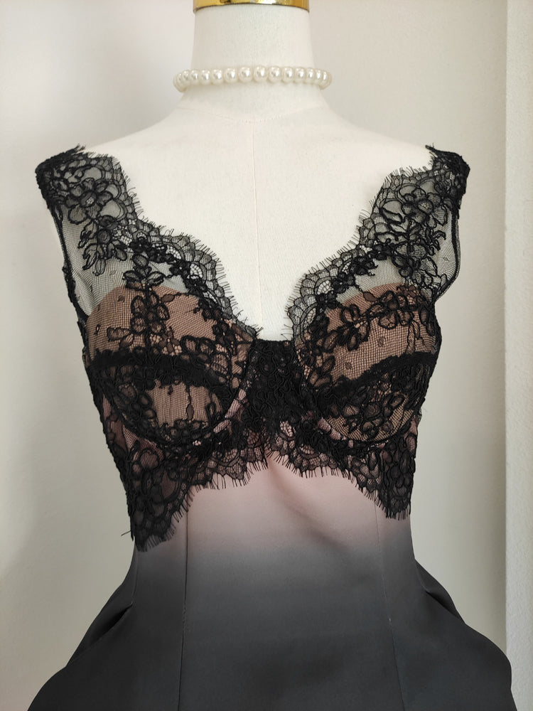 Sexy A line V Neckline Satin Lace Vacation Dresses Short Birthday Dress