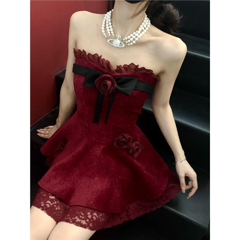 Chic A line Sweetheart Red Lace Homecoming Dresses Birthday Dress Birthday Outfits
