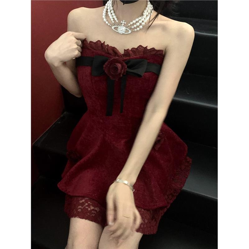Chic A line Sweetheart Red Lace Homecoming Dresses Birthday Dress Birthday Outfits