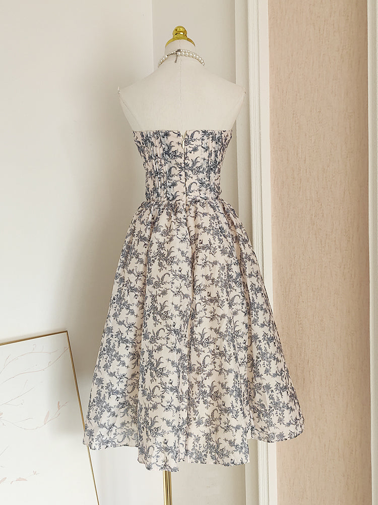 Sexy A line Sweetheart Floral Holiday Dress Travel Vacation Dresses Birthday Dress