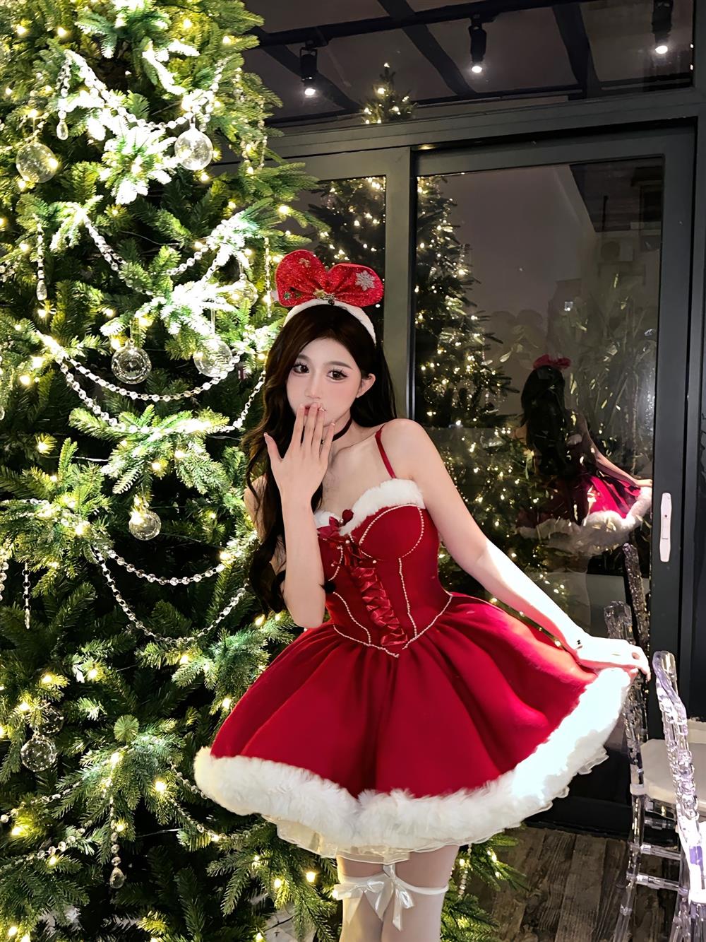 Ball Gown Spaghetti Straps Red Christmas Dress Birthday Dresses Birthday Outfits