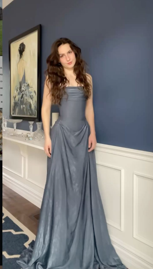 Fashion Strapless Satin Pleated Mermaid Long Prom Dress Birthday Party Dress