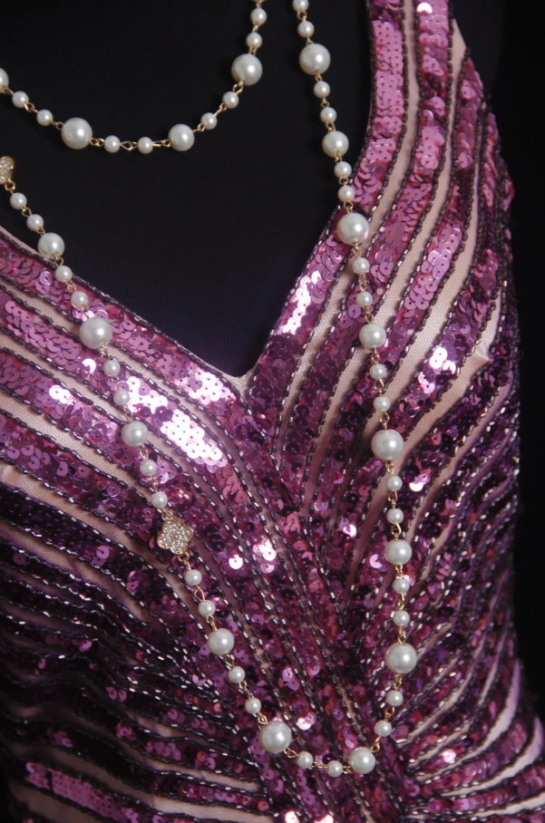 Sparkly V NecK Purple Tulle Sequin Mermaid Evening Dress Long Party Gown