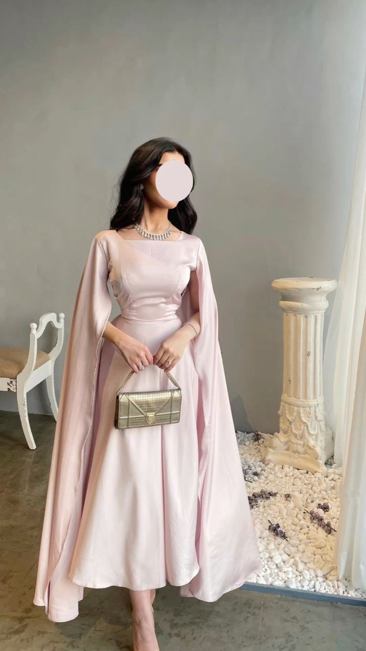 Elegant Pink A-line Evening Dress,Pink Party Dress