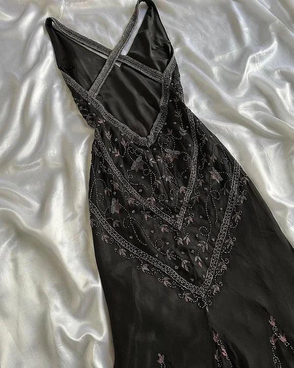 Luxury Champagne Mermaid Beaded Long Prom Dress Evening Dress