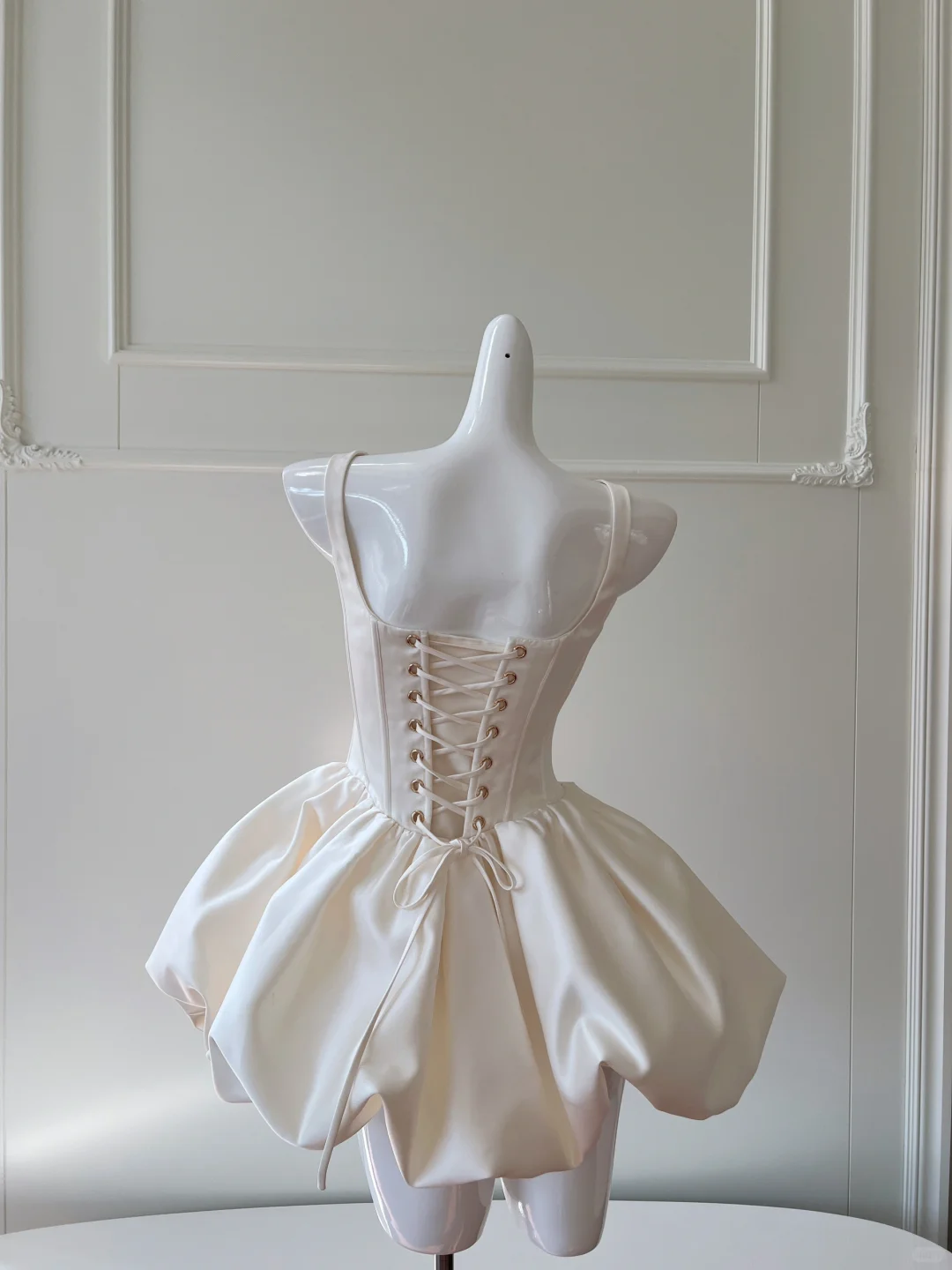 Simple White Satin A Line Homecoming Dress Short Birthday Dress